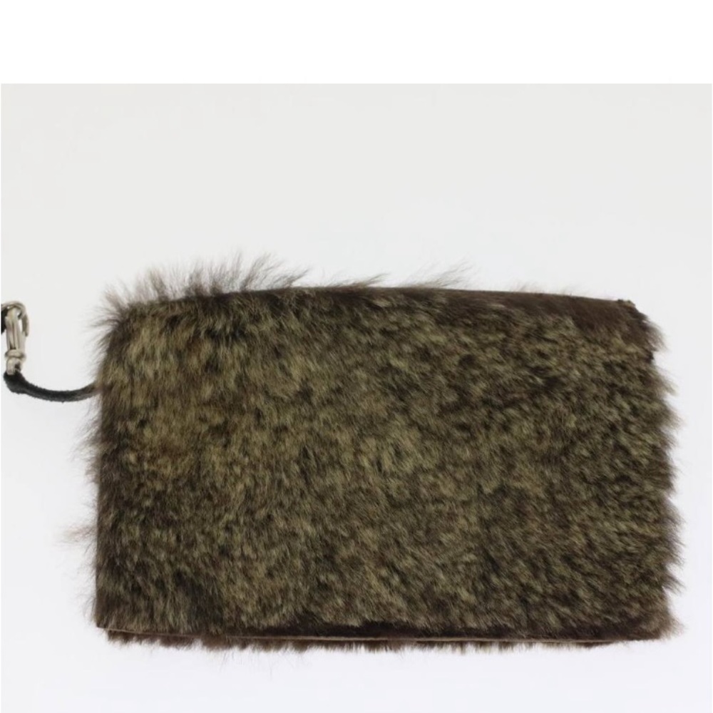 CHANEL FUR HANDBAG BROWN PREOWNED w/ Pouch - Picture 10 of 15